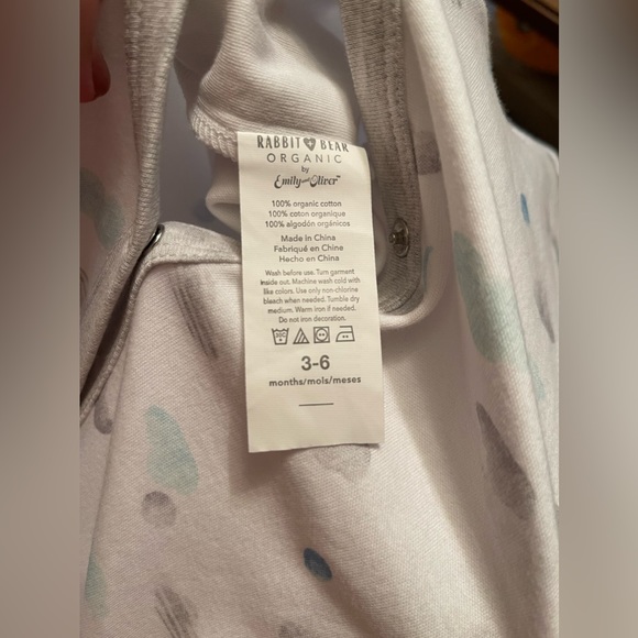 NWT Rabbit + Bear organic cotton pajama with snap closure and hat set 3-6 months - Picture 8 of 8